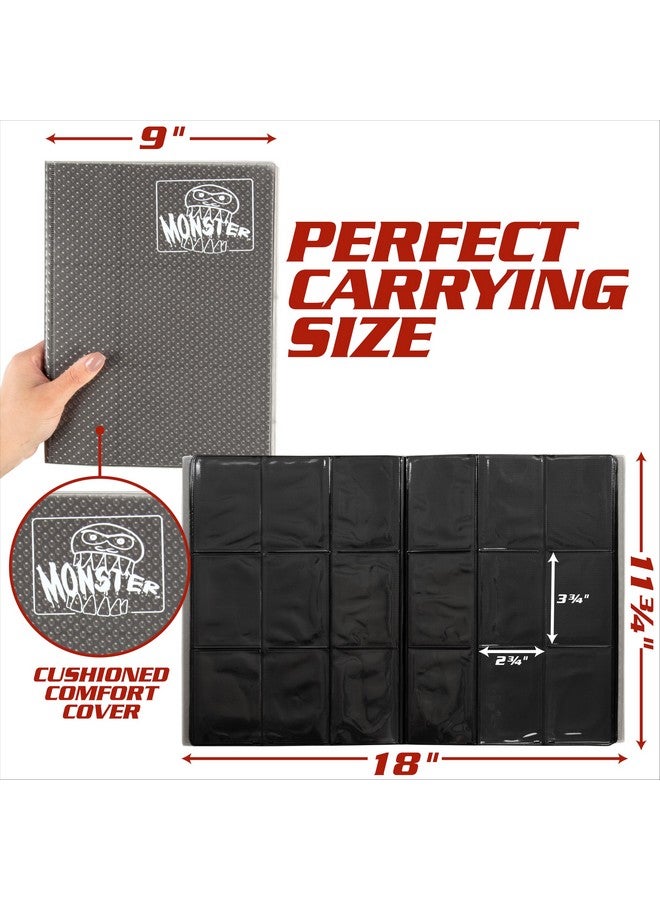 Monster Protectors Monster 9 Pocket Trading Card Binder - Holofoil White w White Pages Album, Anti-Theft TCG Protection w Side Loading Padded Pockets, Double Sided, Holds 360 Cards, Sport, Gaming, Kpop, Gift  - Image 4