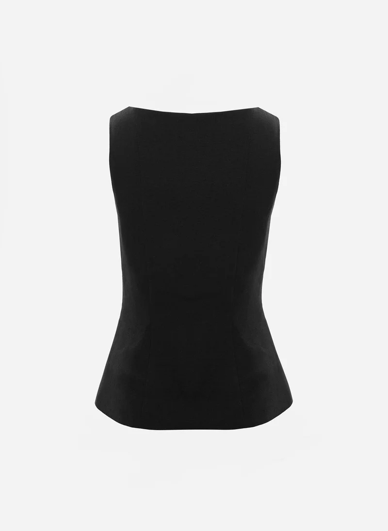 Lichi  Fitted linen top for Women | Best Price UAE