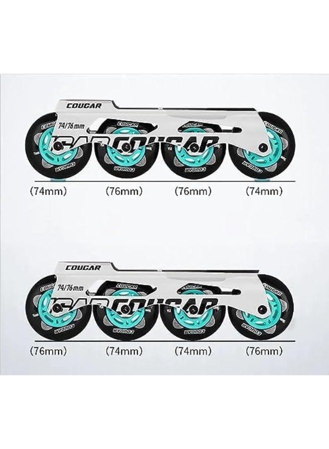 Cougar Model 307 Adult Roller Skates, Adjustable, with Four Light-Up Polyurethane Wheels, Suitable for Indoor and Outdoor Use, for Boys, Girls, and Beginners. Color: White, Size: 45 - Image 4