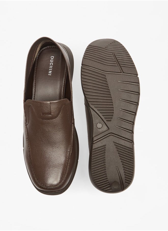 DUCHINI - Men's Textured Slip-On Moccasins - Image 1