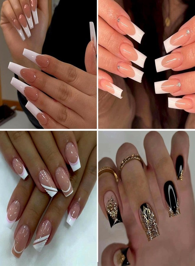 Snmzlc 72 Sheets 2136 Pieces French Manicure Nail Art Stickers,32 Designs Self-Adhesive Nail Tips Guides for DIY Decoration Stencil Tools French tip Nail Guides kit (72 Sheets 32 Designs) US290 (72) - Image 5
