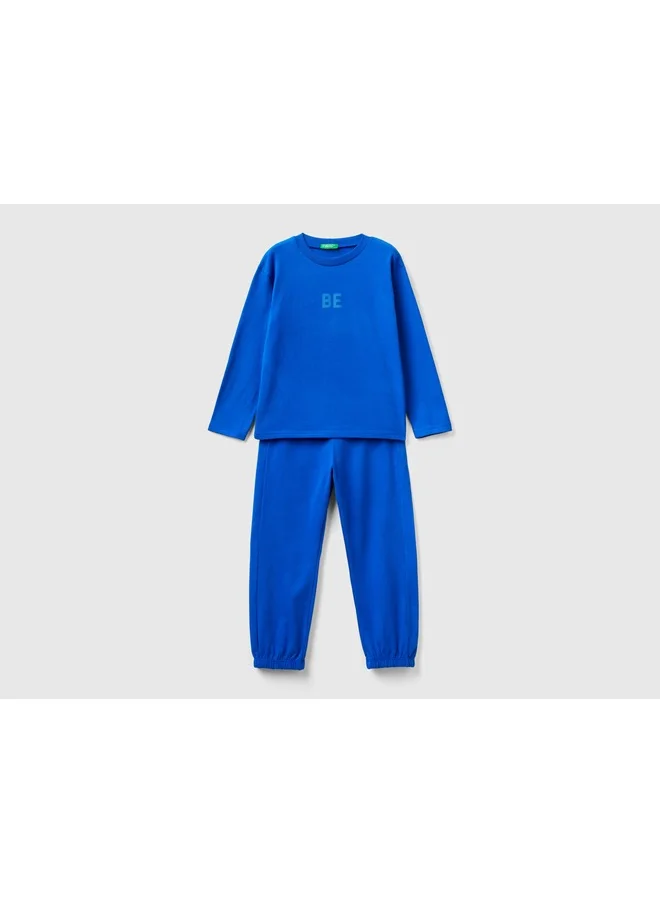 يونايتد كولورز أوف بينتيون Long Pyjamas In Warm Jersey