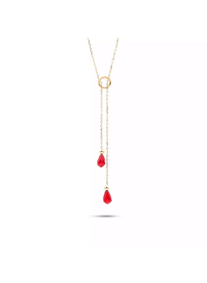 Ruby Art Gold 18K Pure Gold Necklace for women Pomegranate tie gold necklace   - 1.49  Gram - Image 1