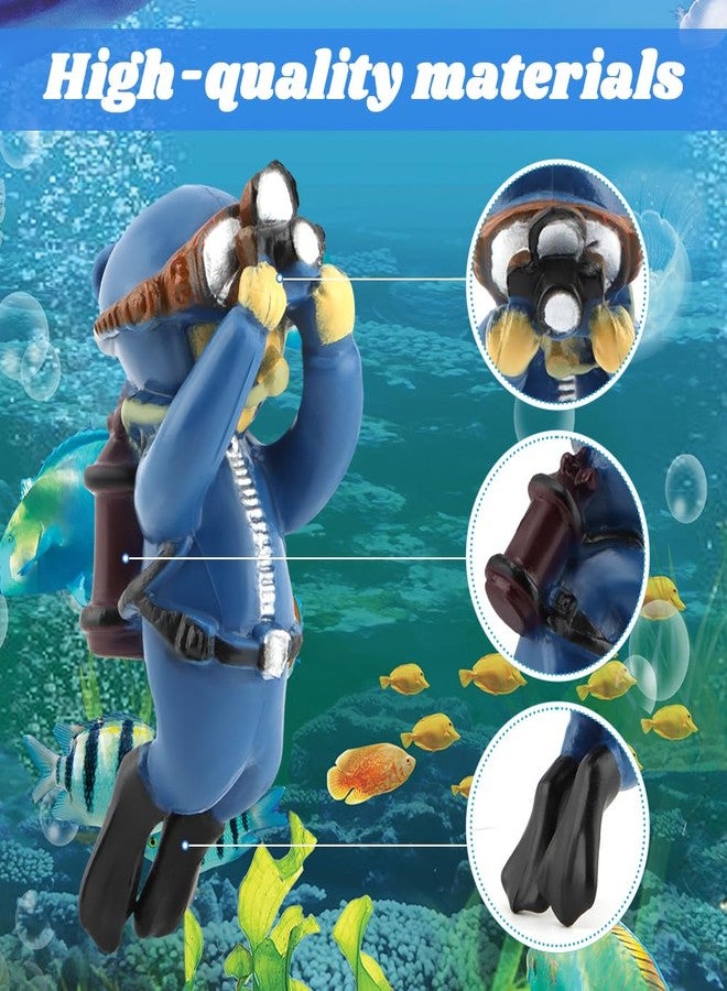 PUXING 4pcs Floating Fish Tank Decoration Retro Submarine Set and Floating Diver Lovely Diver Fish Tank Decorations Safe Fishs Toy for Be-TTA (Color:Colorful) - Image 5