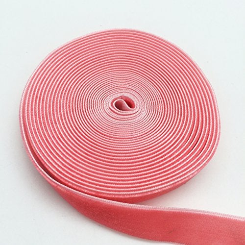 PEPPERLONELY 5 Yards Single Face Velvet Ribbon 16mm (5/8 Inch), Pink - Image 2
