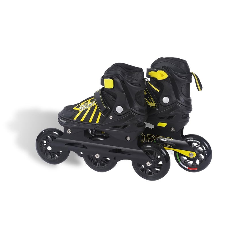 Endless EL1031 Inline Adjustable Skates Small Size 29 EUR (UK 11.5) - 33 EUR (UK 2) for 3 to 6 Years | Yellow | Aluminium Chassis and 100 mm PU Three Wheels | With ABEC 9 Bearings | Indoor and Outdoor - Image 2