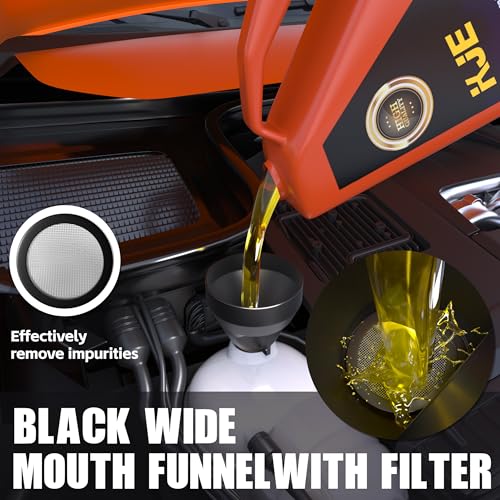 KJE 19 Pcs Automotive Funnel Set, Spout Replacements, Plastic Wide Mouth Transmission Funnels, Flexible Oil Funnel Kit for Automotive Use - Image 4