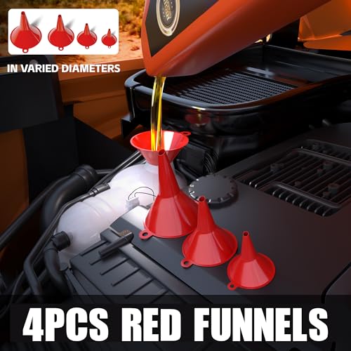 KJE 19 Pcs Automotive Funnel Set, Spout Replacements, Plastic Wide Mouth Transmission Funnels, Flexible Oil Funnel Kit for Automotive Use - Image 3