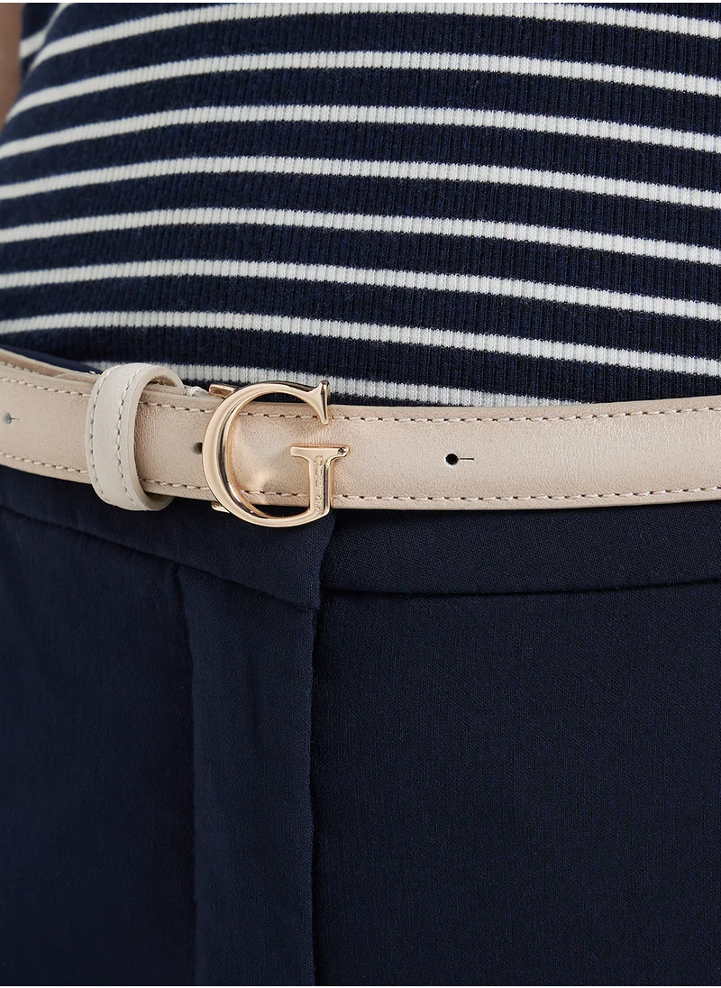 جس Logo Detailed None Allocated Hole  Belt