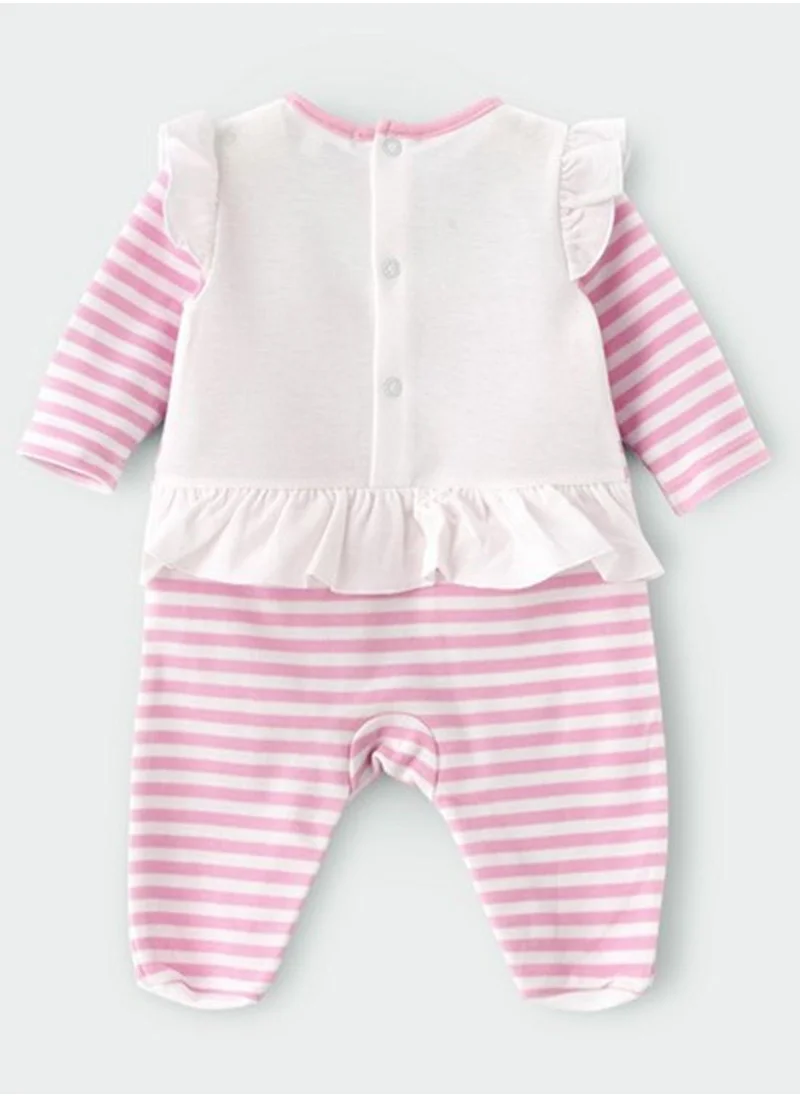 Boo Boo Infant Striped Footed Romper