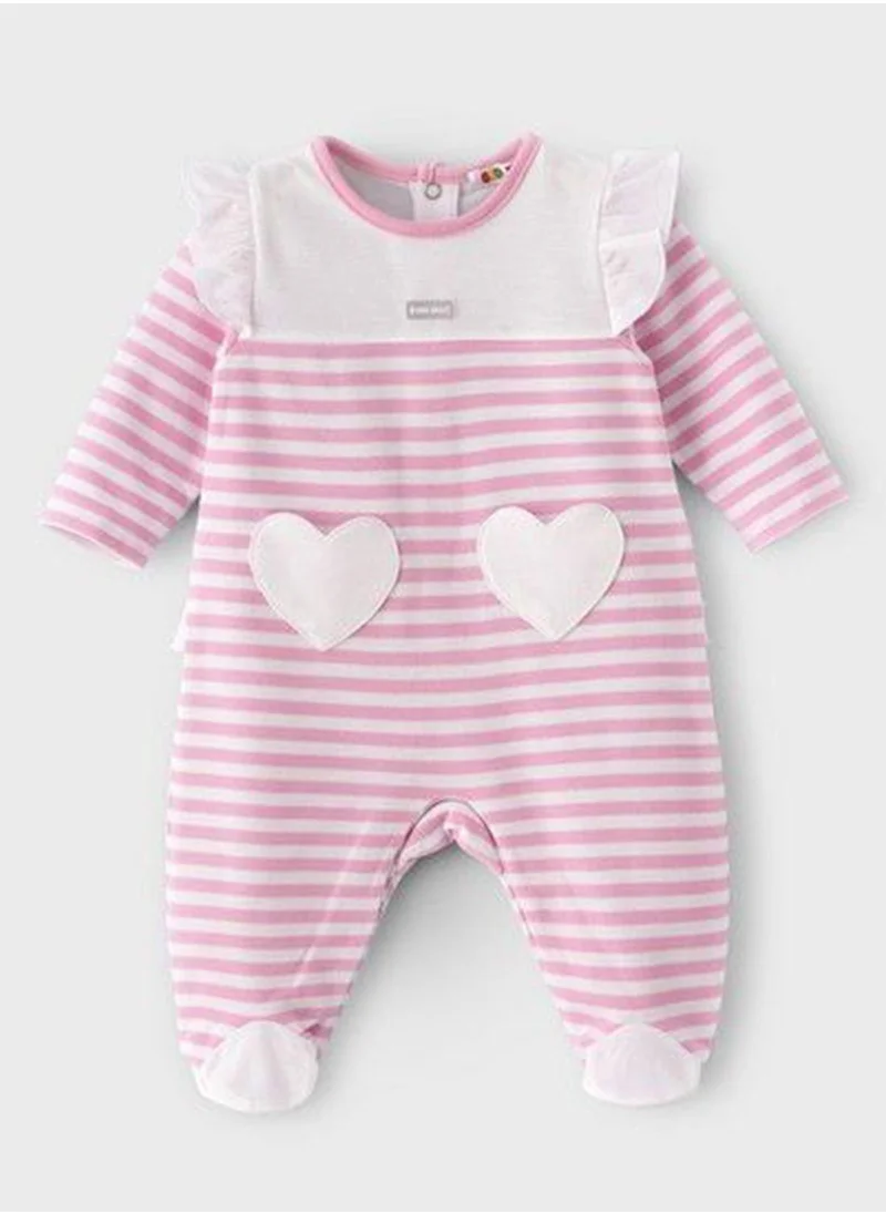 Boo Boo Infant Striped Footed Romper