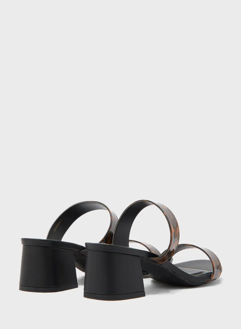 Vincci Double Strap Mid Heel Sandals