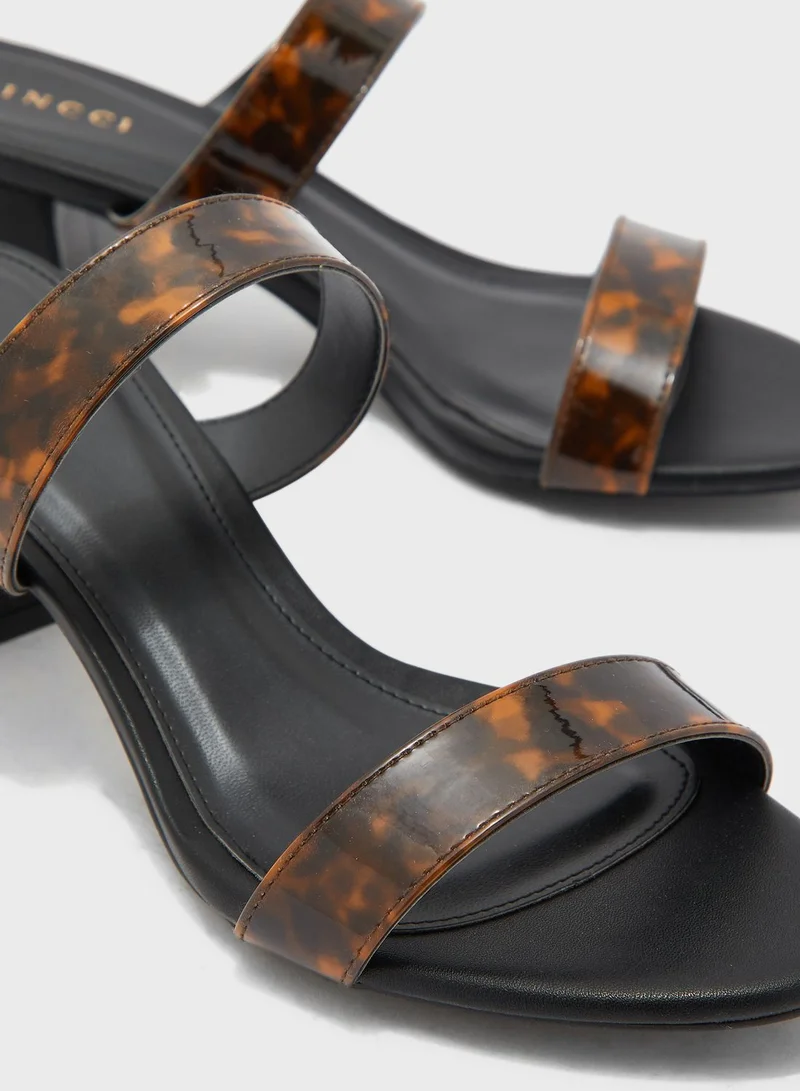 Vincci Double Strap Mid Heel Sandals