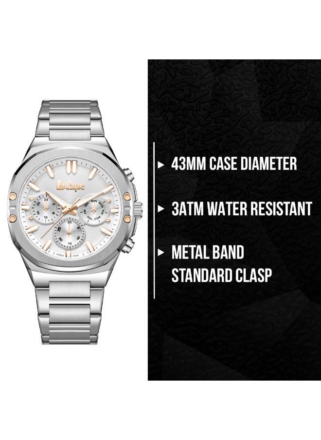 Lee Cooper Men's Multi Function Display Watch With Silver Metal Strap - LC07991.330  - Image 2