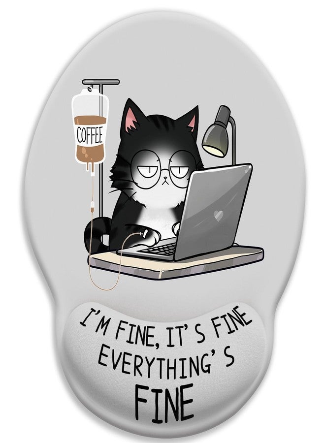 LIMKRIAN Cat Ergonomic Mouse Pad with Wrist Rest, Gaming Mouse Pad with Wrist Support, Funny Mouse Pads for Desk, Computer Mousepad with Non-Slip Pain Relief PU Base, Cute Office Desk Accessories - Image 1
