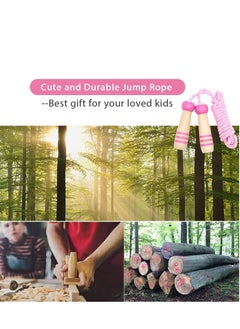 SYOSI Jump Rope Kids, 7ft Adjustable Cotton Skipping with Wooden Handle for Boys and Girls Fitness Outdoor Exercise Training/Exercise/Outdoor Activity Fun Toy/Exercise  - Image 4
