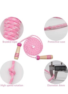 SYOSI Jump Rope Kids, 7ft Adjustable Cotton Skipping with Wooden Handle for Boys and Girls Fitness Outdoor Exercise Training/Exercise/Outdoor Activity Fun Toy/Exercise  - Image 3