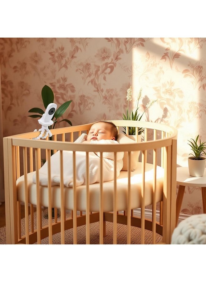 wochel Flexible Baby Monitor Mount Compatible with VTech VM819, No Drilling Baby Camera Mount for Crib Without Wall Damage (White) - Image 5