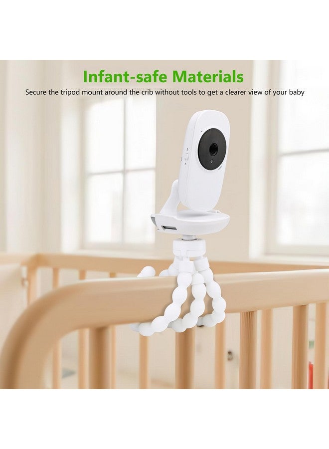 wochel Flexible Baby Monitor Mount Compatible with VTech VM819, No Drilling Baby Camera Mount for Crib Without Wall Damage (White) - Image 4