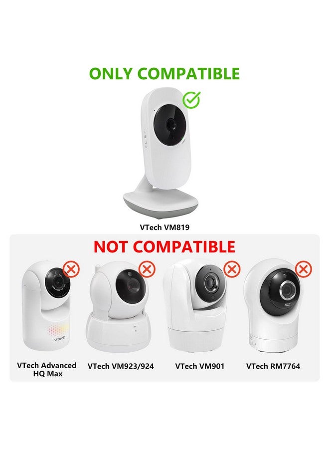 wochel Flexible Baby Monitor Mount Compatible with VTech VM819, No Drilling Baby Camera Mount for Crib Without Wall Damage (White) - Image 2