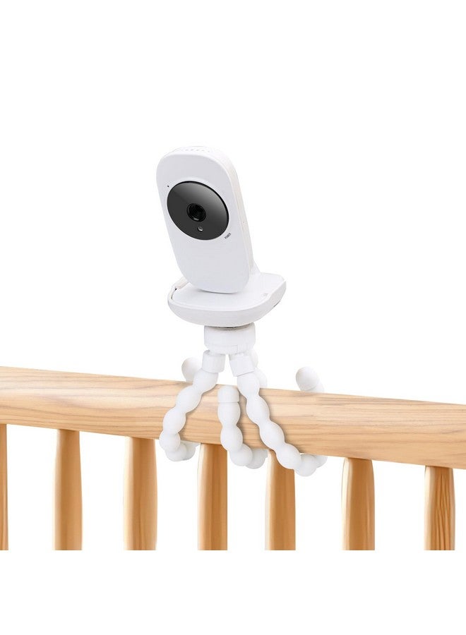 wochel Flexible Baby Monitor Mount Compatible with VTech VM819, No Drilling Baby Camera Mount for Crib Without Wall Damage (White) - Image 1