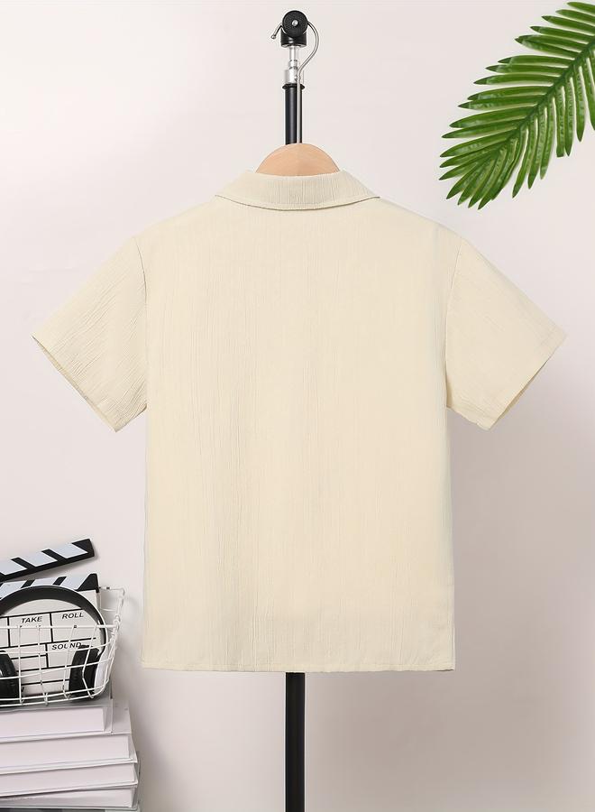 تايك تو قميص بتفاصيل بارزة الملمس مع أزرار - Image 2