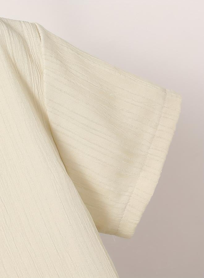 تايك تو قميص بتفاصيل بارزة الملمس مع أزرار - Image 5