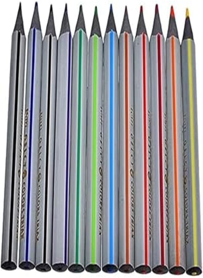 GELCY Gelcy triax small colored pencils pack of 12 colors - multi color 