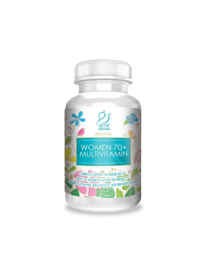 ACTIF Organic Multivitamin for Women Age 70+ with 20+ Advanced Factors and Omega-3 Oil, Non-GMO, Made in USA, 90 Count RealCaps - Image 1