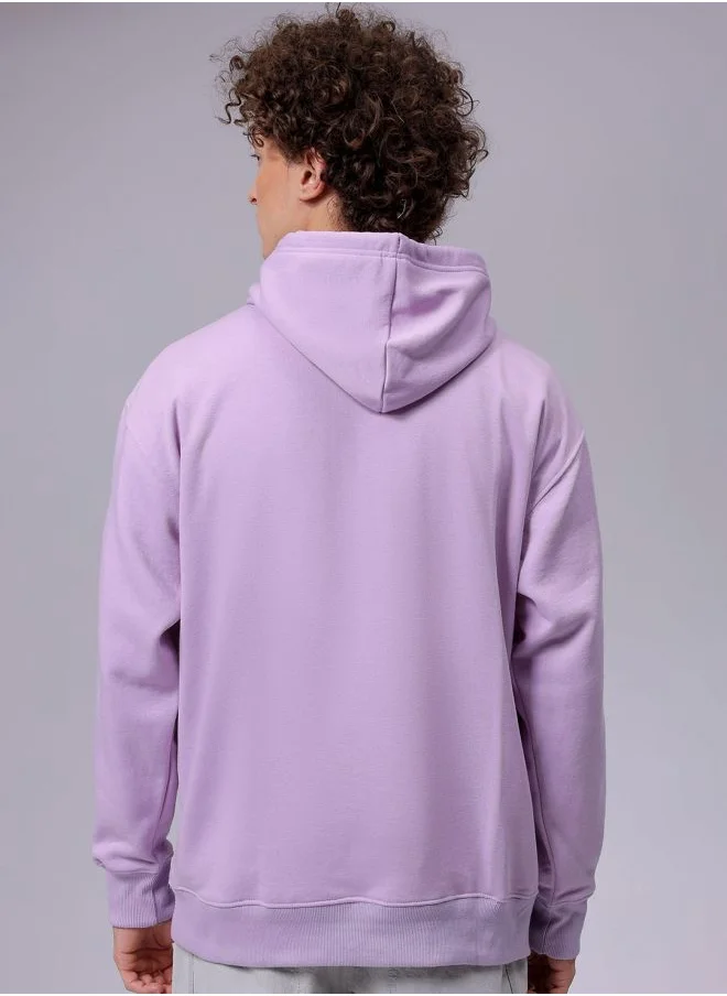 شركة المرآب الهندية Men Oversized Solid Overhead Hooded Sweatshirt