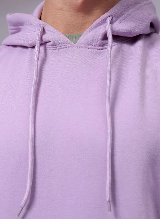 شركة المرآب الهندية Men Oversized Solid Overhead Hooded Sweatshirt