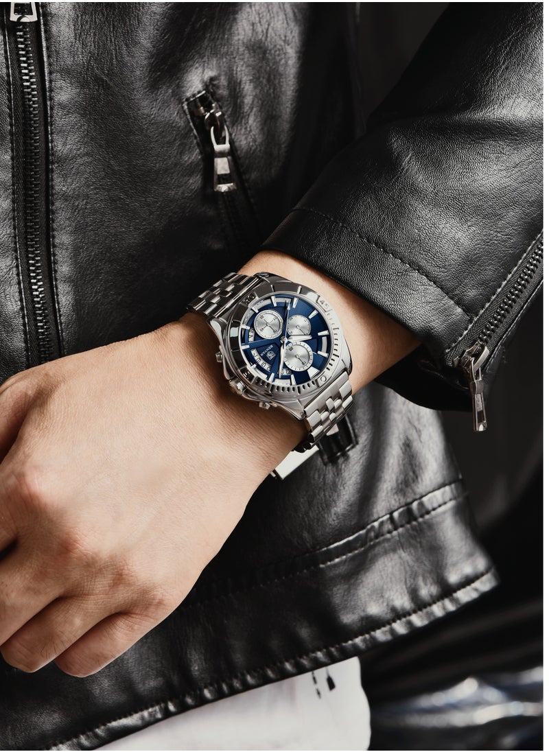 BENYAR Watches for Men Watch Quartz Luxury Stainless Steel  Water Resistant Chronograph Watch 5180  - Image 3