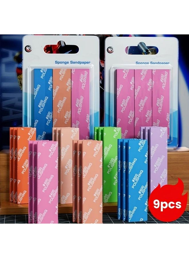 9Pcs Wet Dry Sandpaper Set 1200 1500 2000 Grit For Model Polishing - Image 3