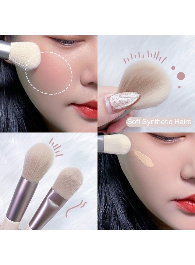 Digital Shoppy 8Pcs Mini Makeup Brush Set (Beige) - Image 5