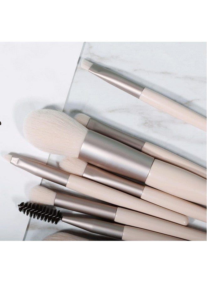Digital Shoppy 8Pcs Mini Makeup Brush Set (Beige) - Image 2