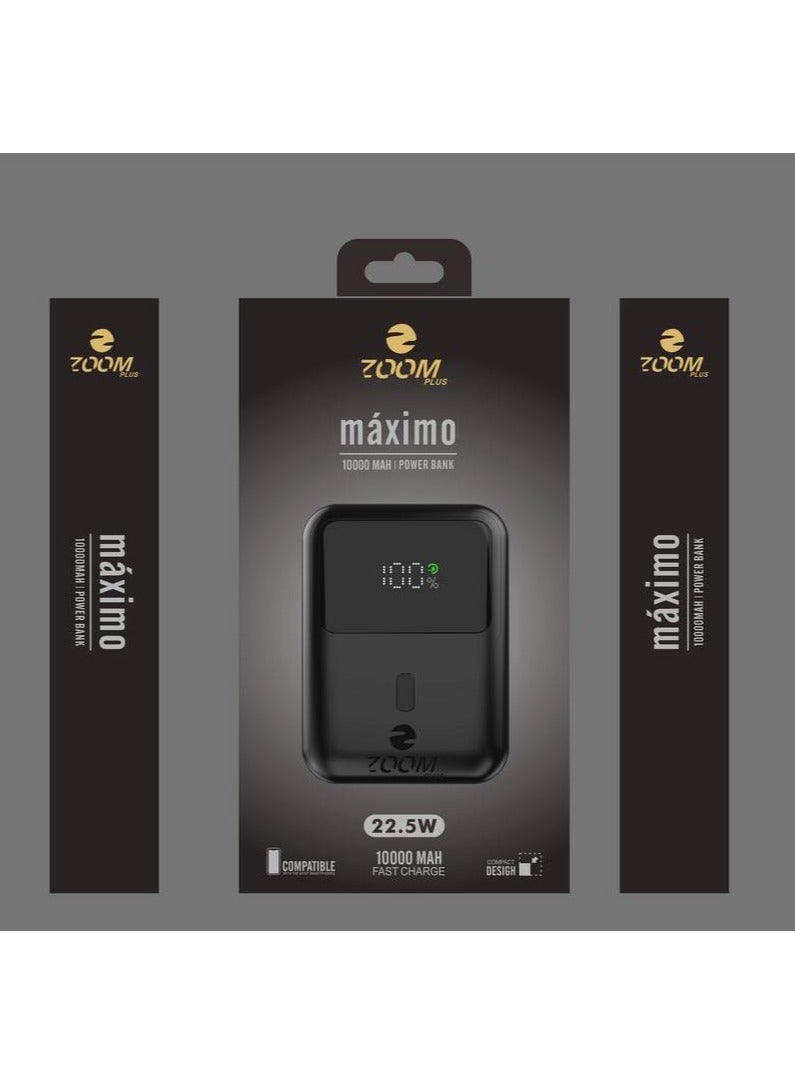 زوم بلس Zoom Plus Maximo ZP10B - بنك طاقة عالي السرعة بسعة 10,000 مللي أمبير/ساعة مع شحن سريع بقوة 22.5 واط - Image 2