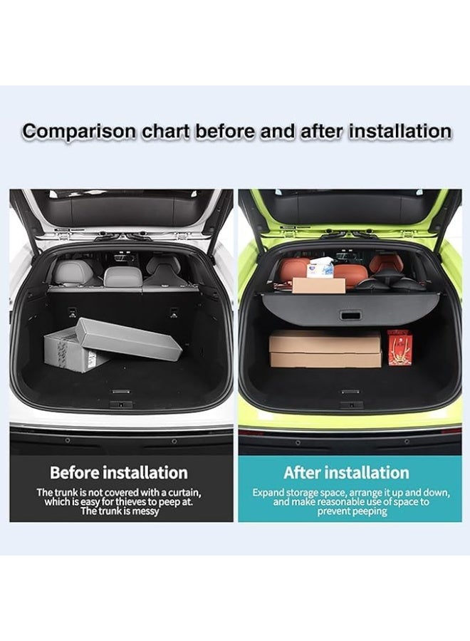 Compatible with Toyota Corolla Cross(2022,2023,2024) Car Rear Trunk Cargo Cover Luggage Storage Tray Organizer Rack Partitions Trunk Shelter Curtain - Image 2