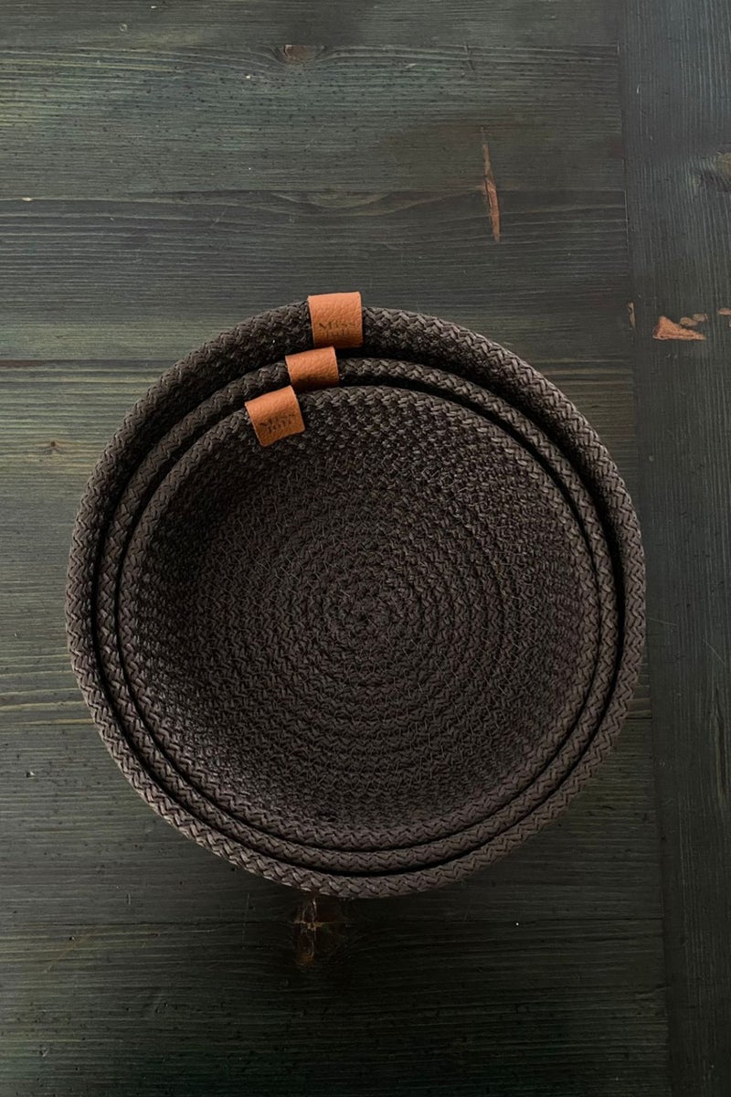 Miss Juli Multi-Purpose 3-Piece Basket, Jute Rope Knitting Basket, Decorative Basket Set, Wicker Basket Set - Image 2
