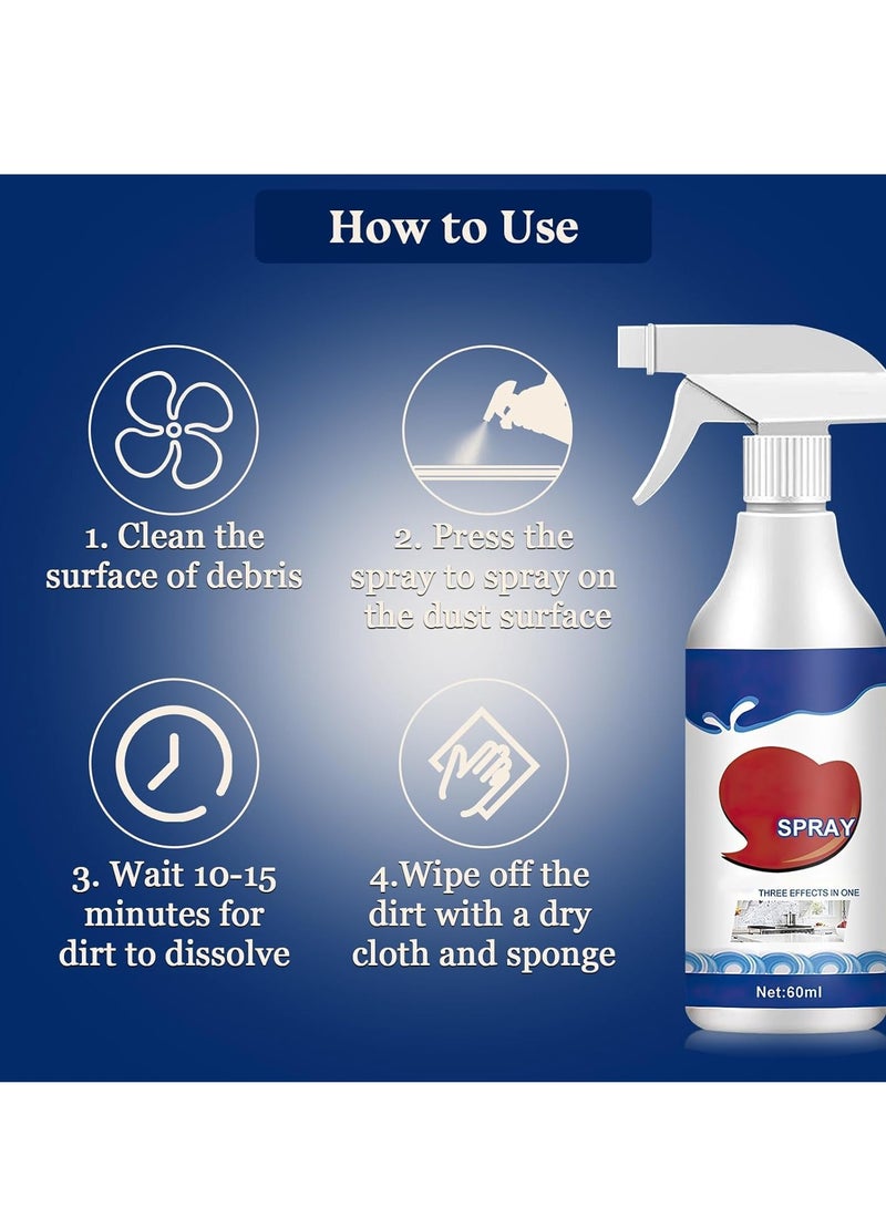 SYOSI Mold Remover Gel Quick Acting Foaming Stain Spray Cleaner Foam, All Purpose Household Suitable for Walls Tiles Floors Sinks Bathtubs and Toilets 2 Pcs - Image 2