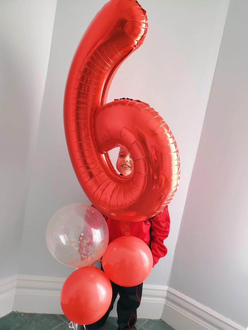 Mluchee Number 6 Balloon 40 Inch, 6 7 Six Seven Birthday Decorations, 6th Birthday Balloon for Men Women, Red 16 60 61 65 Numbers Balloons Graduations Anniversary Supplies - Image 2