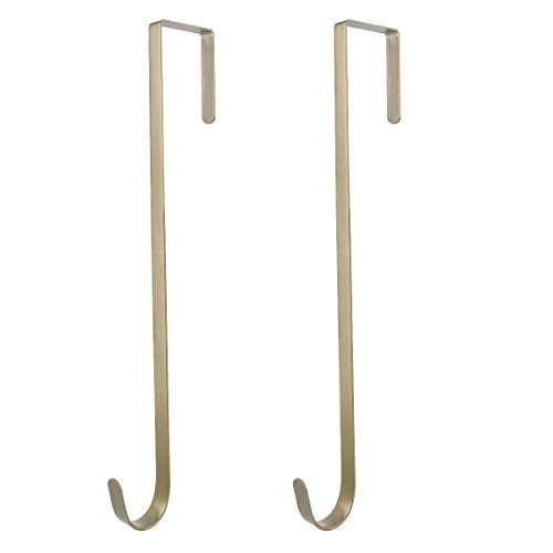 Norgail 15 Inches Heavy Duty Wreath Hanger for Front Door Door Large Wreath Hanger Christmas Wreaths Decorative Hook Premium Sturdy Metal Bronze Pack of 2 - Image 1