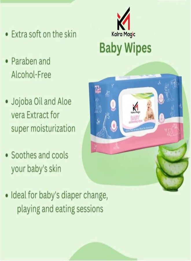 KALRA MAGIC Soft Cleansing Baby Wipes with Lid | 360 Wipes Extra Thick & Moist Wet Wipes for Baby's | Prevents Rashes & Redness with Goodness of Aloe Vera, Vitamin E & Jojoba Oil - Pack of 5 - Image 3