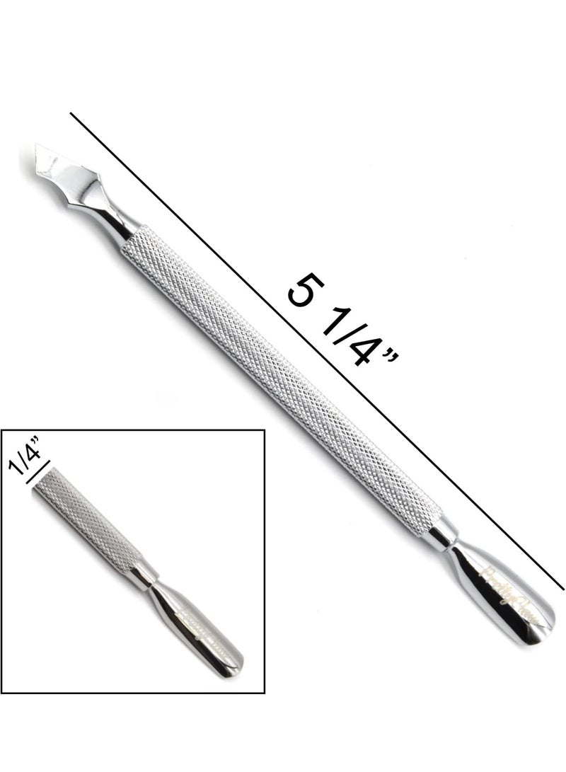 Professional Salon Quality Stainless Steel Double-Sided Cuticle Pusher for Manicure and Pedicure with Curved Edge - Image 5