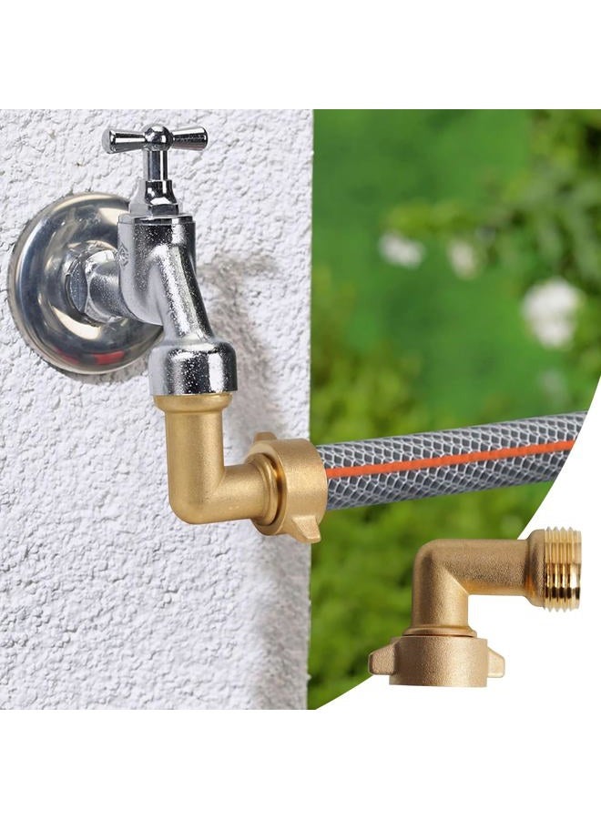 Hourleey 2 Pack 90 Degree Garden Hose Elbow Connectors, 3/4" Brass Hose Elbow with 2 Washers, Hose Adapter for RV Water Hookups Residential Outdoor Faucets - Image 5