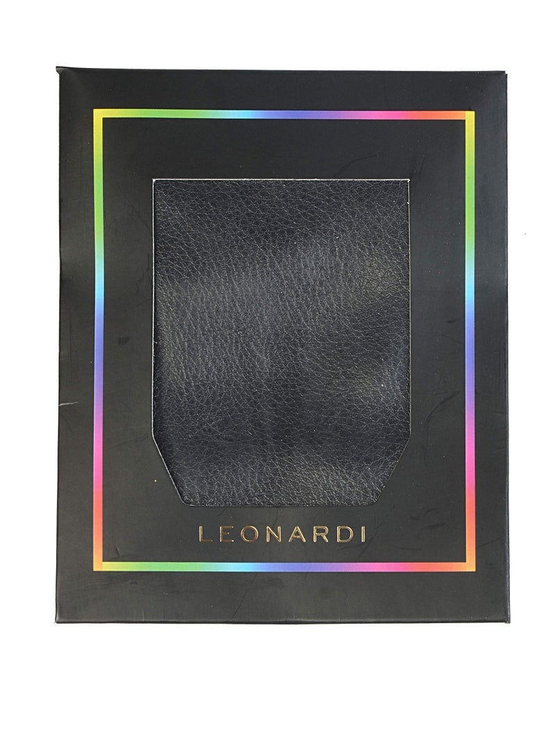 LEONARDI Pocket Square Holder for Men | Premium Faux Leather Pocket Square Organizer for Suits, Blazers & Formal Wear | colour - black - Image 3