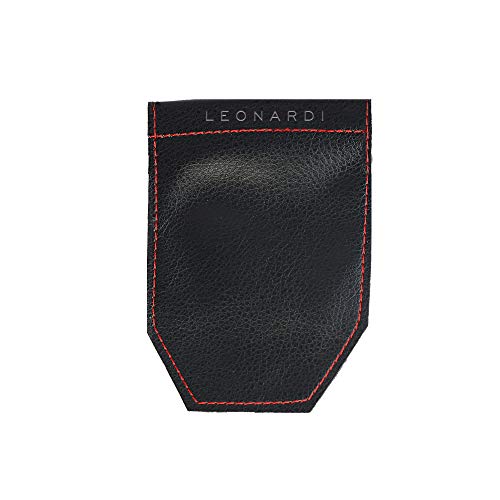 LEONARDI Pocket Square Holder for Men | Premium Faux Leather Pocket Square Organizer for Suits, Blazers & Formal Wear | colour - black - Image 2