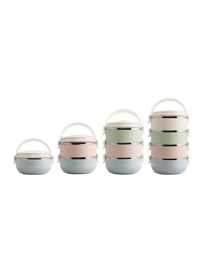 Stainless Steel Three Layers Lunch Box Green/Blue/Pink 2.1Liters - Image 5