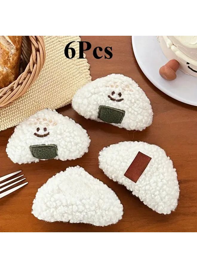 6Pcs Cute Japanese Onigiri Rice Ball Plush Soft Pastel Colors Anime Gifts - Image 2