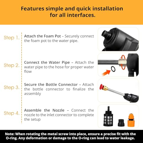 Pivalo 48V Double Battery Cordless High Pressure Washer with Adjustable 3 in 1 Nozzle, 5M Hose Pipe and Foam Cannon Portable Water Sprayer Gun Machine for Car & Bike Washing (Black) - Image 2