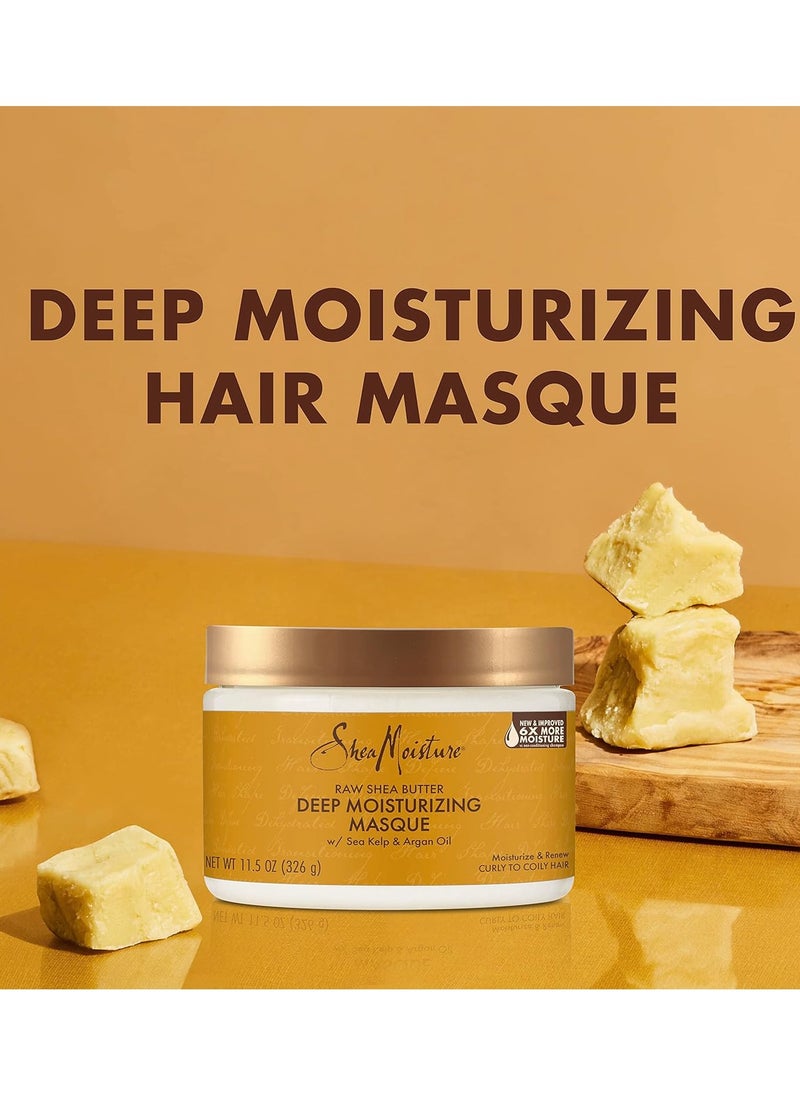 SheaMoister - A set of shampoo and conditioner to moisturize and care for frizzy, damaged and stressed hair, enriched with raw shea butter, argan oil and sea kelp, sulfate-free, with 3 pieces from Shea Moisture, fo - Image 1